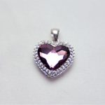Hjerteanheng i sølv(925) med Swarovski krystaller