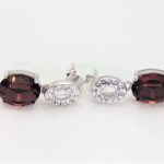 Øredobber i sølv(925) med brun og blanke Swarovski krystaller