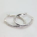 Ovale øreringer i sølv(925) med Swarovski krystaller