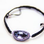 Makramearmbånd med sølv(925) og Swarovski krystaller