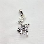 Reinsdyranheng i sølv(925) med blanke Swarovski krystaller