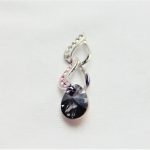 Anheng i sølv(925) med grå og blanke Swarovski krystaller
