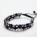 Armbånd i sort med Swarovski krystaller