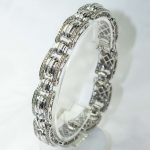 Flott armbånd i hvitt gull til herre med diamanter