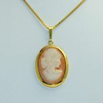 Came anheng/nål i gult gull 14 k