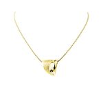 Pent anheng i gult gull 14 k med en liten sten