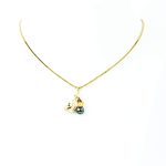 Anheng i gult gull 14 k med perle