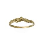 Søt mønstret ring i gult gull 14 k
