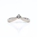 Ring i hvitt gull 14 k med 1 diamant