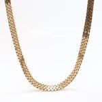 Flott pent mønstret halskjede i gult gull 14 k