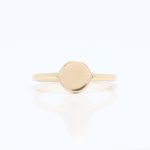 Ring i gult gull 14 k med plate