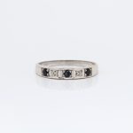 Ring i hvitt gull 14 k med stener