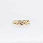 Ring i gult gull 14 k med 2 stener