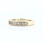 Ring i gult gull 14 k med diamanter - Bilde 2