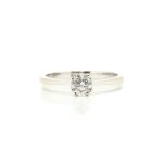 Pen ring i hvitt gull 18 k med diamant