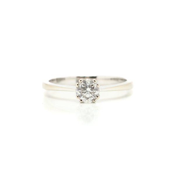 Pen ring i hvitt gull 18 k med diamant