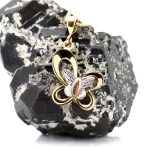 Sommerfugl anheng i gult gull 14 k