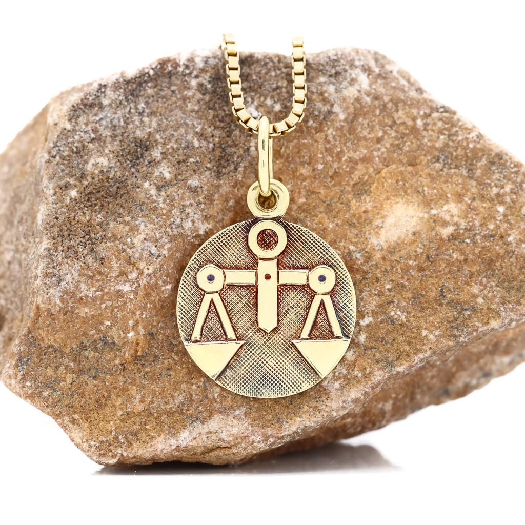 LC_KONFIRMASJON-267 Stjerne tegn Vekten i gult gull 14 k - Bilde 1