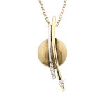 Pent anheng i gult gull 14 k med sten