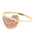 Armring i gult gull 14 k med gull perler