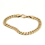 Panser mønstret armbånd i gult gull 14 k