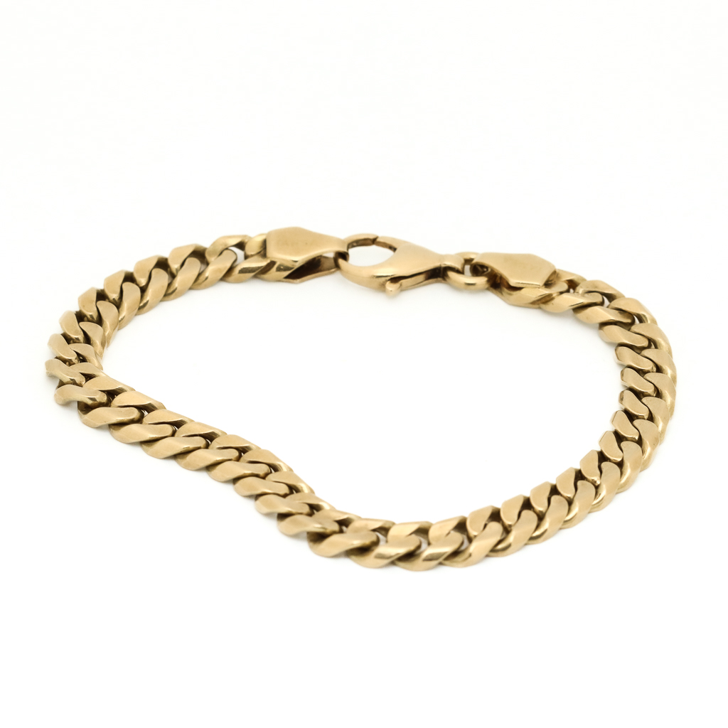 IMG_0058 Panser mønstret armbånd i gult gull 14 k - Bilde 1