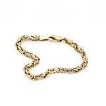 Kongekjede mønstret armbånd i gult gull 14 k