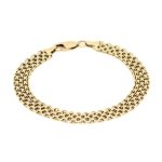 X mønstret armbånd i gult gull 14 k