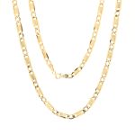 Pent mønstret kjede i gult gull 14 k