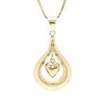 Søtt anheng i gult gull 14 k