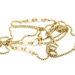 halskjede i gult gull 14 k med gullperler og perler