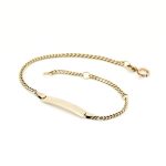 Armlenke i gult gull 14 k med plate til gravering