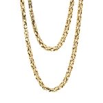 Kongekjede mønstret halskjede i gult gull 14 k