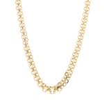 X mønstret halskjede i gult gull 14 k