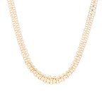 X mønstret halskjede i gult gull 14 k