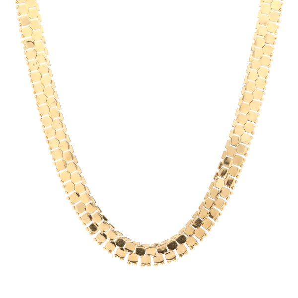 Pent mønstret halskjede i gult gull 18 k