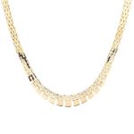 Mursteins mønstret halskjede i gult gull 14 k