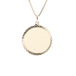 Anhengs navneplate i gult gull 14 k