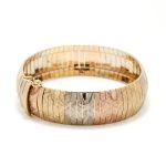 Utroig flott armbånd i gult/hvitt og rødt gull 18 k