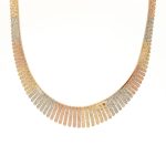 Flott halskjede i gult/hvitt og rødt gull 18 k