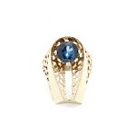 Ring i gult gull 14 k med fluoritt - Bilde 3