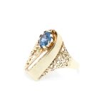 Ring i gult gull 14 k med fluoritt - Bilde 4