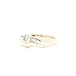 Ring i gult gull 14 k med diamant - Bilde 2