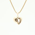 Hjerte anheng i gult gull 14 k