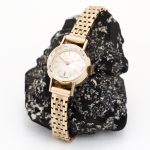 Vintage Certina Dameur i 14K gull med diamentert mursteinlenke.