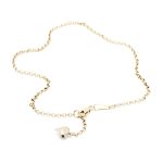 Ankel lenke i gult gull 14 k med hjerte