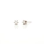 Dobber i hvitt gull 14 k med diamant