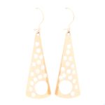 Lange mønstrede dobber i gult gull 14 k