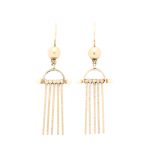 Tøffe dobber i gult gull 14 k med perle