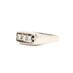 Ring i hvitt gull 14 k med diamanter - Bilde 2
